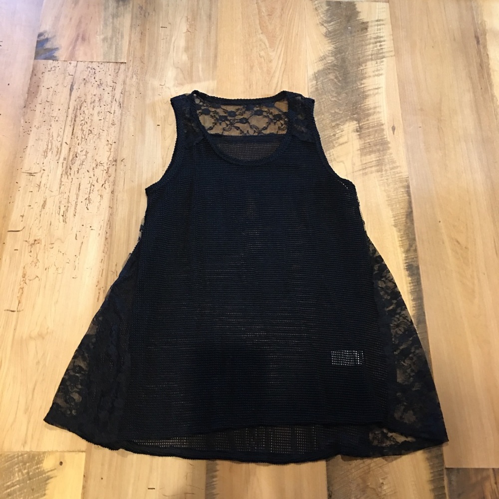 NWT VOCAL SHEER LACE SEXY tunic TANK top SM-XXL - Picture 4 of 5